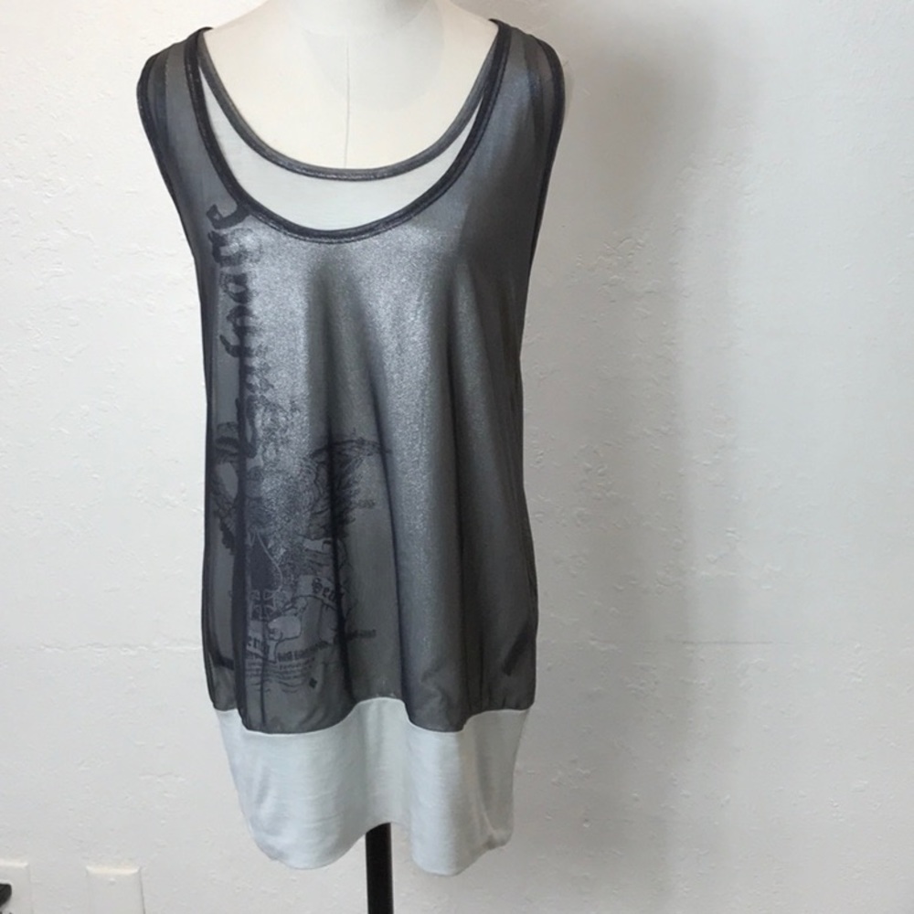 Salvage mesh overlay split dress